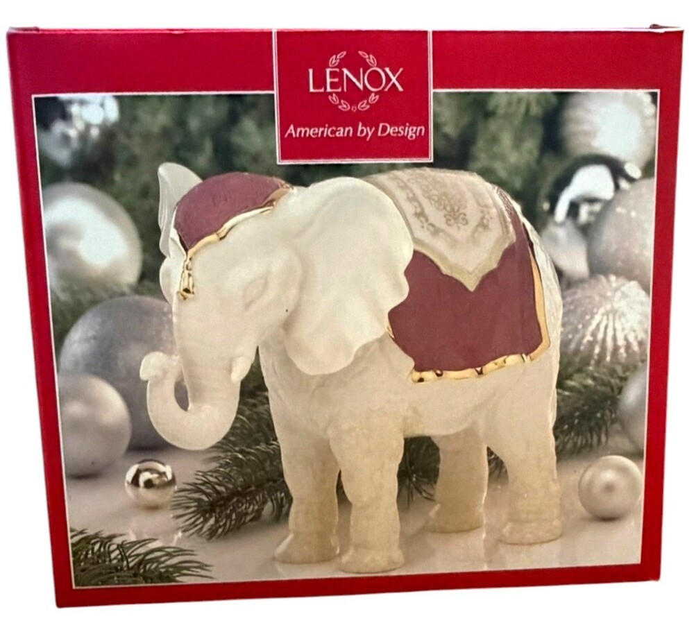 Lenox First Blessing Nativity Elephant #829416 Porcelain 24K Gold Retired